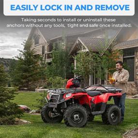 img 2 attached to 🔒 Анкера для крепления ATV UTV, 1", совместимые с Polaris Lock & Ride RZR - набор из 4+1 (синий)