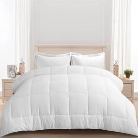 img 4 attached to 🛏️ Clearance White King Bed Comforter Set with 2 Pillow Shams - King Size Comforter Set, King Comforter Sets, King Size Bed Comforter Sets - White