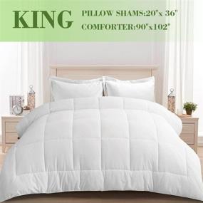 img 3 attached to 🛏️ Clearance White King Bed Comforter Set with 2 Pillow Shams - King Size Comforter Set, King Comforter Sets, King Size Bed Comforter Sets - White