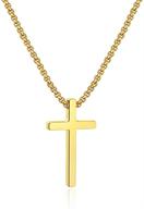 🔗 men's stainless steel cross necklace, silver black gold ursteel pendant, 16-30 inches box chain logo