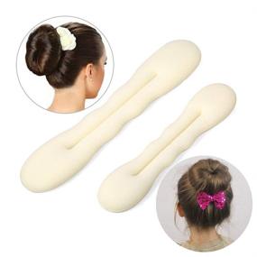 img 2 attached to 💁 Zinnor Blonde Hair Bun Maker Set - Hair Styling Accessories Kit for Women, Kids, and Girls - DIY Styling Donut Bun Maker Kit - Full Size Large, Medium, and Small