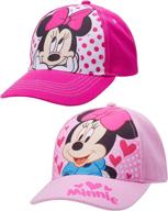👧 disney girls baseball cap set: minnie mouse, fancy nancy, vamperina - cotton caps for toddler and little girls logo