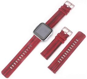 img 2 attached to 📿 EZCO Woven Fabric Breathable Watch Strap for Fitbit Versa Series - Quick Release Replacement Wristband Accessories for Versa Smartwatch - Compatible with Versa 2, Versa Lite - Unisex Design