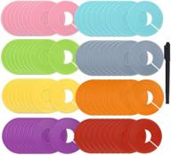 👗 caydo 72 pieces 8 colors clothing size dividers round hangers closet dividers with marker pen: organize your wardrobe with ease! logo