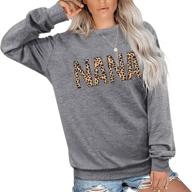 cute leopard print mama sweatshirt: funny letter 🐆 print mom blouse tops for casual long sleeve vacation shirts logo