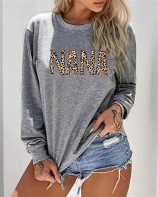 img 2 attached to Cute Leopard Print Mama Sweatshirt: Funny Letter 🐆 Print Mom Blouse Tops for Casual Long Sleeve Vacation Shirts