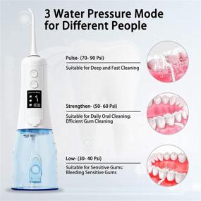 img 3 attached to Upgraded DIY Mode Water Dental Flosser for Teeth - 350ML, Portable and Rechargeable IPX7 Waterproof 3 Modes Water Flosser with 8 Jet Tips, Ideal for Home and Travel