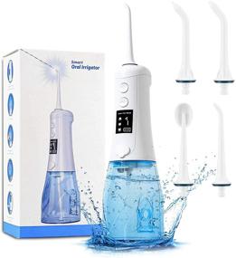 img 4 attached to Upgraded DIY Mode Water Dental Flosser for Teeth - 350ML, Portable and Rechargeable IPX7 Waterproof 3 Modes Water Flosser with 8 Jet Tips, Ideal for Home and Travel