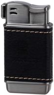 premium ambrogio.l pipe lighter: genuine leather soft 🔥 flame butane lighter for men - refillable & stylish logo