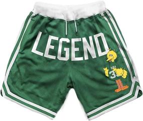 img 2 attached to Green Legend Retro Basketball Shorts Sports & Fitness