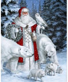 img 4 attached to 🎁 Набор для вышивания бриллиантов "Diamond Painting Cross Stitch Kit - PigPigBoss Christmas Gift 5D DIY Санта-Клаус и Медвежонок Diamond Mosaic - Вышивка крестом для взрослых (11,8 X 15,7 дюйма)
