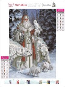 img 3 attached to 🎁 Набор для вышивания бриллиантов "Diamond Painting Cross Stitch Kit - PigPigBoss Christmas Gift 5D DIY Санта-Клаус и Медвежонок Diamond Mosaic - Вышивка крестом для взрослых (11,8 X 15,7 дюйма)
