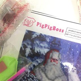 img 2 attached to 🎁 Набор для вышивания бриллиантов "Diamond Painting Cross Stitch Kit - PigPigBoss Christmas Gift 5D DIY Санта-Клаус и Медвежонок Diamond Mosaic - Вышивка крестом для взрослых (11,8 X 15,7 дюйма)