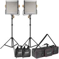 📸 neewer 2-pack dimmable bi-color 480 led video light and stand lighting kit with large carrying bag for photo studio video photography, robust metal frame, 480 led beads, 3200-5600k color temperature, cri 96+ logo