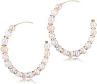 chic faux pearl hoop earrings: lightweight & elegant dangle earrings for women - perfect bridal gifts logo