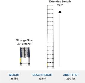 img 2 attached to 🔝 Enhanced Xtend & Climb Pro Series 785P+ Blue Telescoping Ladder