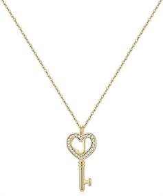 img 4 attached to 🎁 MONOZO Gold Initial Necklace for Women, 14K Gold Plated Letter Charm Necklace with Cubic Zirconia Pendant - Key Initial Necklace for Women, Her, Teen Girls - Perfect for Birthdays!