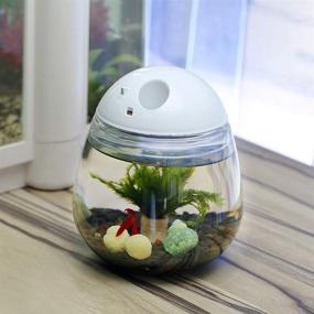img 1 attached to Saim Betta Aquarium Mini Fish Tank Plastic with LED Light for Desktop Decoration in Home, Living Room, Bedroom, Office - Creative Gift, Clear