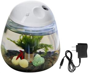 img 3 attached to Saim Betta Aquarium Mini Fish Tank Plastic with LED Light for Desktop Decoration in Home, Living Room, Bedroom, Office - Creative Gift, Clear
