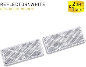 img 4 attached to MFC PRO 2Pcs Plastic Rectangular Stick-On Reflector Sticker (White