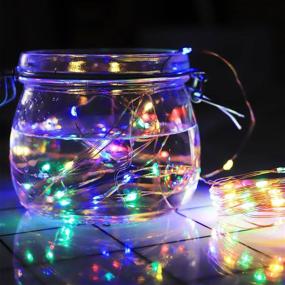 img 2 attached to 🎄 2 PACK Christmas String Lights Colorful - 100 LED Fairy Lights Battery Operated with Remote Control - Waterproof Multi Color Twinkle Lights for Home, Bedroom, Garden, Patio, Outdoor, Xmas Decor