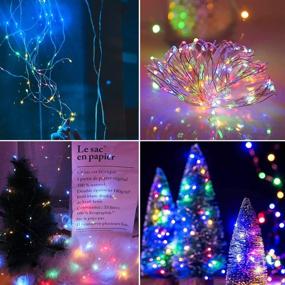 img 3 attached to 🎄 2 PACK Christmas String Lights Colorful - 100 LED Fairy Lights Battery Operated with Remote Control - Waterproof Multi Color Twinkle Lights for Home, Bedroom, Garden, Patio, Outdoor, Xmas Decor