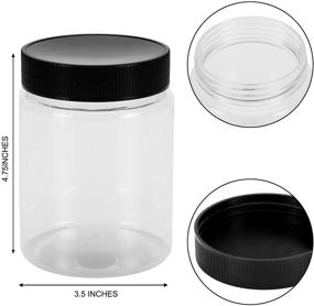 img 2 attached to 🔒 Tebery 16-Pack 16oz Clear Plastic Jars: Airtight Containers for Kitchen & Household Storage