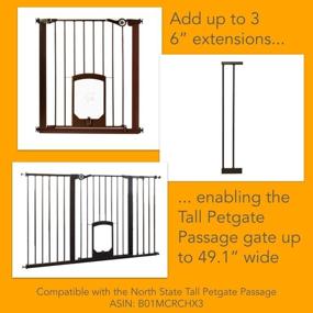 img 3 attached to 🐾 Expand Your MYPET Tall Petgate: MyPet Extensions for Gates up to 49.1" Wide - 6" or 12" Extensions, Matte Bronze