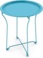 enhance your space with the atlantic urbspace metal side table - stylish folding tray table for ultimate convenience and durability, coated in capri breeze for a refreshing touch logo