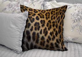 img 1 attached to 🐆 WAYATO Leopard Throw Pillow Covers – 18x18 Cushion Rectangle Pillow Cover with Beautiful Leopard Pattern Print, Abstract Africa Animal Print Pillow Cover for Living Room Couch in Brown