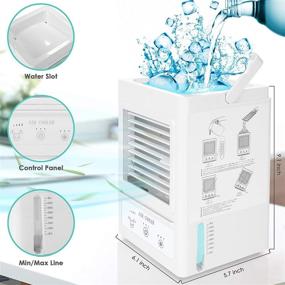 img 1 attached to 🌬️ 5000mAh Rechargeable Battery Operated Portable Air Conditioner with 120° Auto Oscillation - Personal Mini Air Cooler, 3 Wind Speeds, 3 Cooling Levels - Ideal for Office Desk, Dorm, Bedroom, Outdoors
