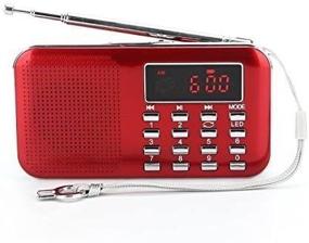 img 3 attached to 📻 Ohala Mini Portable AM/FM Radio MP3 Music Player Speaker - Red | Supports Micro SD/TF Card