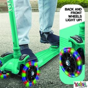 img 3 attached to KicksyWheels Scooters for Kids: 3 Wheel Toddler Scooter with Light Up Wheels - Perfect Toys for 1 Year Old and Up - Adjustable Heights and Seat (Teal)