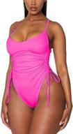 👙 toleny women's tummy control one piece swimsuits - ruched drawstring bathing suits for enhanced swimwear style logo