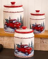 🚚 set of 3 vintage country red pick up truck kitchen canisters логотип