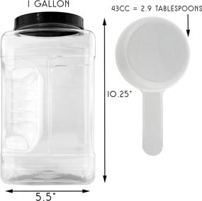 img 2 attached to 🔲 Square Gallon Size Clear Plastic Canisters (2-Pack) with Scoops - BPA-Free and Convenient Jar Grip Design