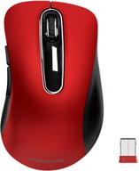 🖱️ memzuoix 2.4g wireless mouse with usb receiver - portable 1200 dpi mobile optical cordless mouse for laptop, pc, desktop, macbook - red, 5 buttons logo