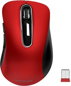 img 4 attached to 🖱️ Memzuoix 2.4G Wireless Mouse with USB Receiver - Portable 1200 DPI Mobile Optical Cordless Mouse for Laptop, PC, Desktop, MacBook - Red, 5 Buttons