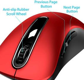 img 2 attached to 🖱️ Memzuoix 2.4G Wireless Mouse with USB Receiver - Portable 1200 DPI Mobile Optical Cordless Mouse for Laptop, PC, Desktop, MacBook - Red, 5 Buttons