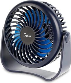 img 4 attached to 💨 Rechargeable USB Desk Fan with 2000mAh Battery, 3 Speeds Portable Mini Fan for Office Table - 360° Adjustability