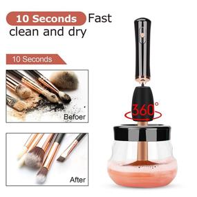 img 2 attached to Efficient Makeup Brush Cleaner and Dryer Machine with Silicone Collars - Fast, Deep, and Automatic Brush Cleaning