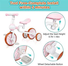 img 2 attached to VOKUL 3-in-1 Kids Tricycle: Toddler Balance Trike Bike Toys with Detachable Pedals, Walking Tricycle/Bicycle for 1-4 Years Old, 3 Wheel Bike Trikes First Birthday Gift