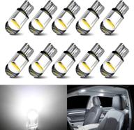 💡 pack of 10 194 led bulbs: white t10 led replacement for dome map door courtesy side marker trunk license plate lights logo