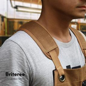 img 2 attached to Briteree Woodworking Aprons: The Perfect Gift for Men 🔨 Woodworkers - Featuring 9 Tool Pockets and Durable Waxed Canvas