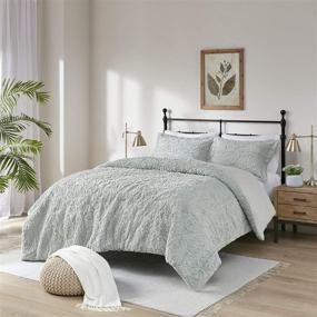 img 3 attached to 🛏️ Madison Park Norfolk Super Soft Plush Faux Fur Paisley Blush Luxury Bedding Set – Full/Queen Grey Comforters for Bedroom