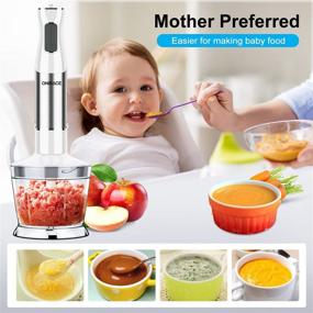 img 1 attached to 800W Powerful 12-Speed 5-in-1 Hand Blender Kits with Stainless Steel Blades – Immersion Blender, 500ml Chopper, 600ml Beaker, Egg Whisk, Milk Frother for Kitchen Multi-Purpose