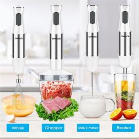 img 3 attached to 800W Powerful 12-Speed 5-in-1 Hand Blender Kits with Stainless Steel Blades – Immersion Blender, 500ml Chopper, 600ml Beaker, Egg Whisk, Milk Frother for Kitchen Multi-Purpose