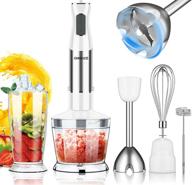 800w powerful 12-speed 5-in-1 hand blender kits with stainless steel blades – immersion blender, 500ml chopper, 600ml beaker, egg whisk, milk frother for kitchen multi-purpose логотип