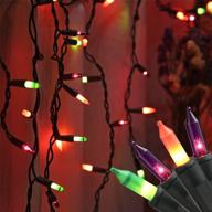 🎃 recesky 200 halloween icicle lights - 13.6ft multi color curtain string light for outdoor and indoor decor, fairy mini bulb lighting for garden, yard, bedroom, window, house, halloween party decorations логотип