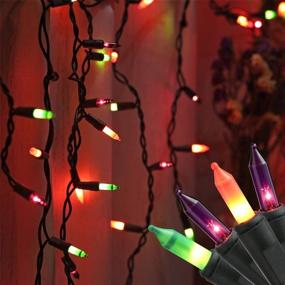 img 4 attached to 🎃 RECESKY 200 Halloween Icicle Lights - 13.6ft Multi Color Curtain String Light for Outdoor and Indoor Decor, Fairy Mini Bulb Lighting for Garden, Yard, Bedroom, Window, House, Halloween Party Decorations